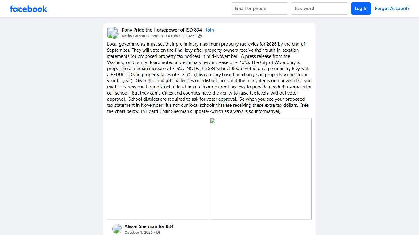 Pony Pride the Horsepower of ISD 834 Local governments must set their preliminary maximum property tax levies for 2026 by the end of September Facebook