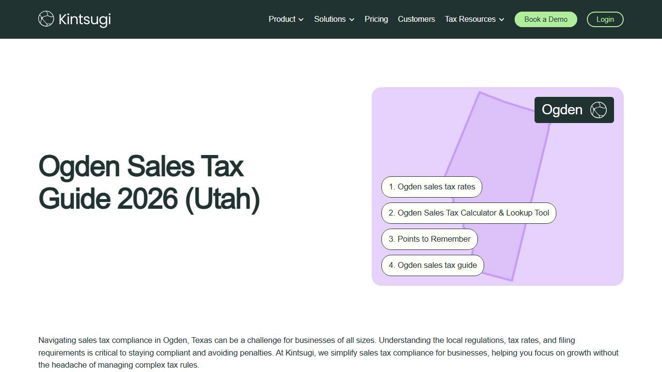 Ogden, Utah Sales Tax 2026 Guide: Rates & Filing Tips