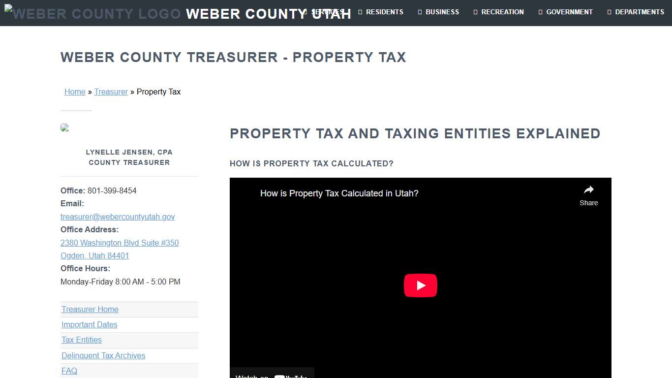 Weber County Treasurer - Property Tax